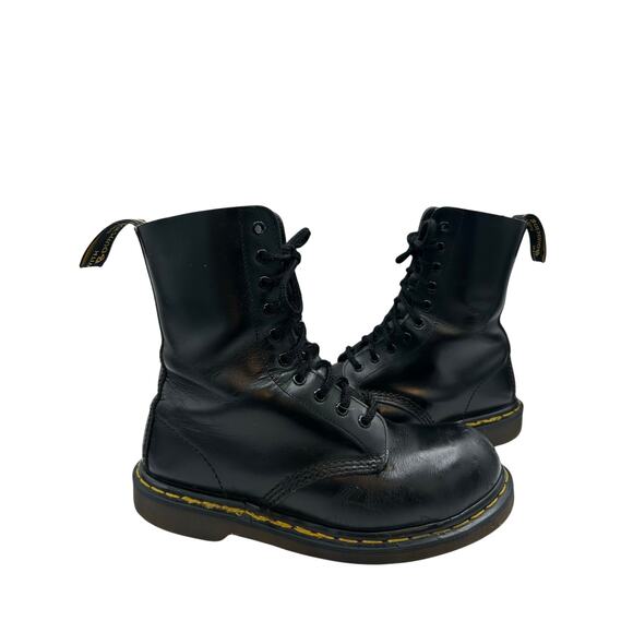 Vtg Dr Doc Martens 133 Men size 6 Steel Toe 10 Eye Boots England Black main image 5